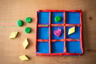 Jeu de morpion en argile